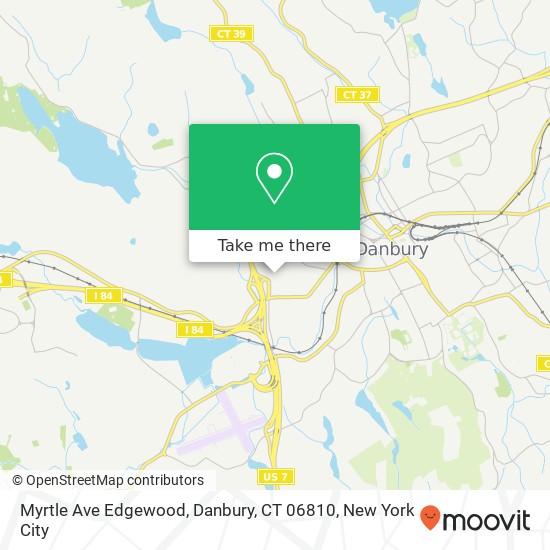 Mapa de Myrtle Ave Edgewood, Danbury, CT 06810