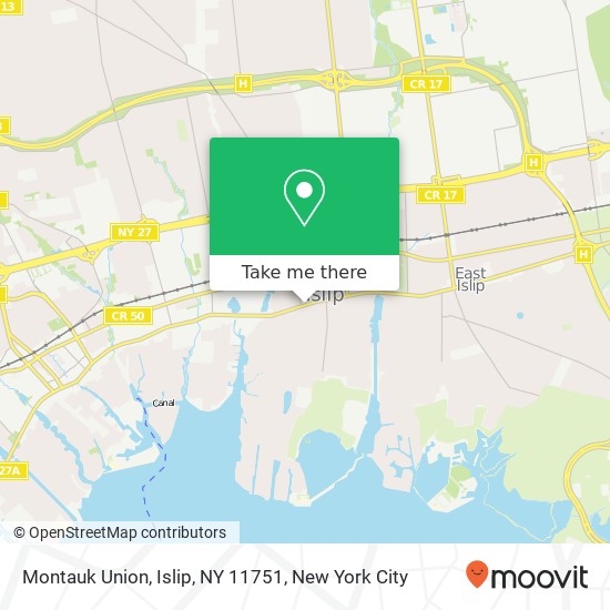 Mapa de Montauk Union, Islip, NY 11751