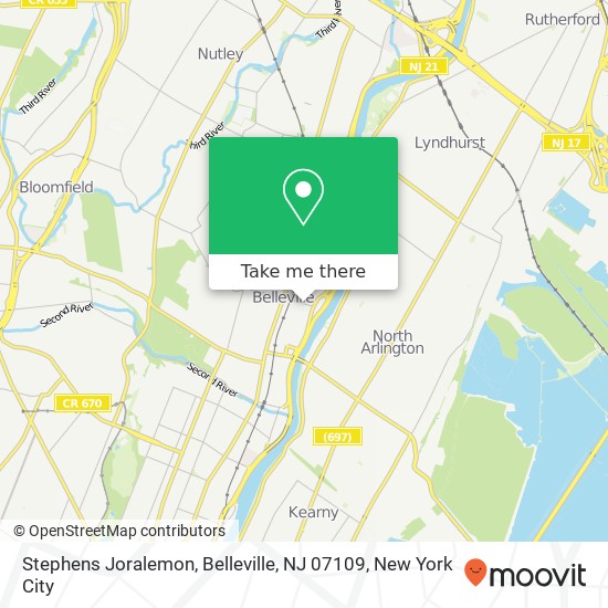 Mapa de Stephens Joralemon, Belleville, NJ 07109