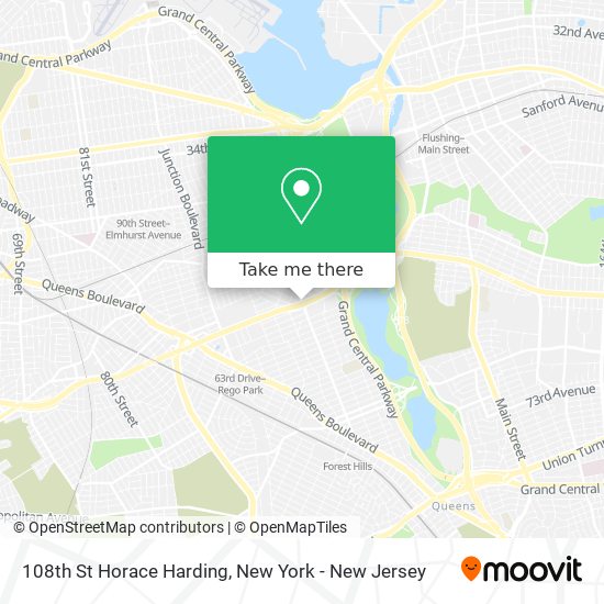 108th St Horace Harding map