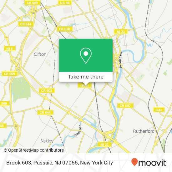 Mapa de Brook 603, Passaic, NJ 07055