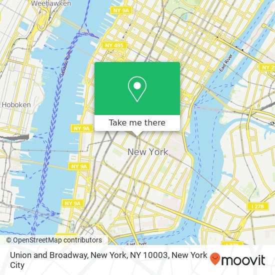 Mapa de Union and Broadway, New York, NY 10003