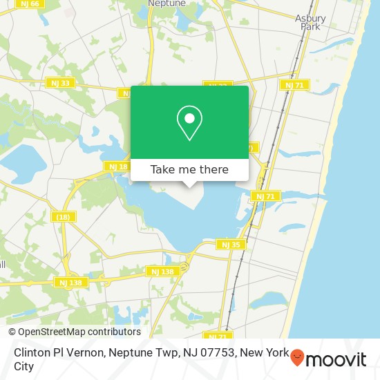 Mapa de Clinton Pl Vernon, Neptune Twp, NJ 07753