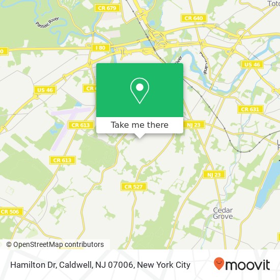 Hamilton Dr, Caldwell, NJ 07006 map