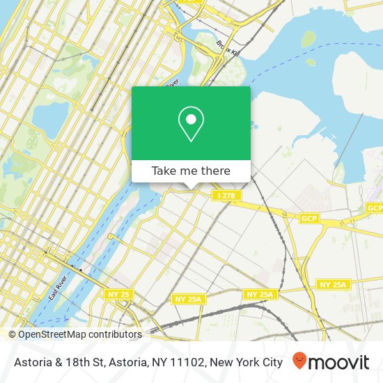 Astoria & 18th St, Astoria, NY 11102 map