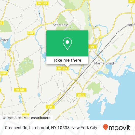 Mapa de Crescent Rd, Larchmont, NY 10538
