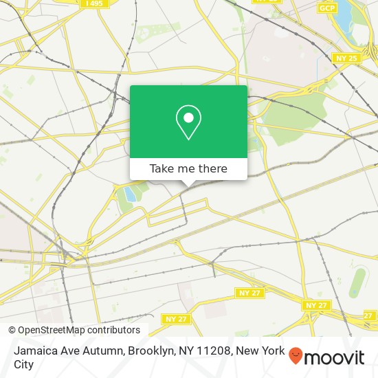 Mapa de Jamaica Ave Autumn, Brooklyn, NY 11208