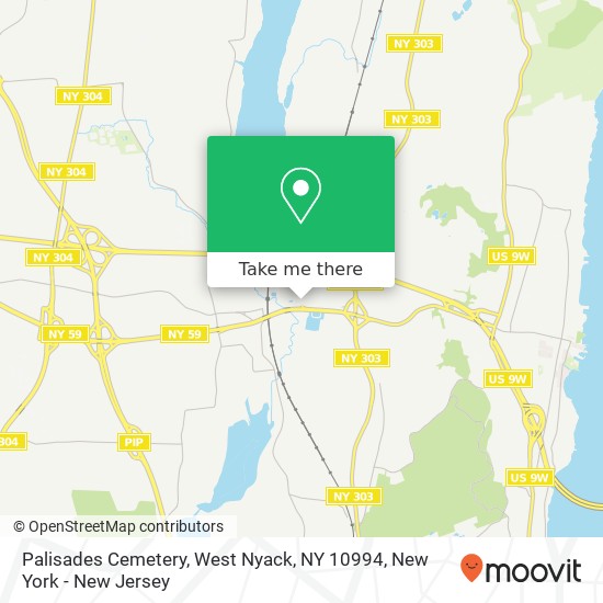 Mapa de Palisades Cemetery, West Nyack, NY 10994