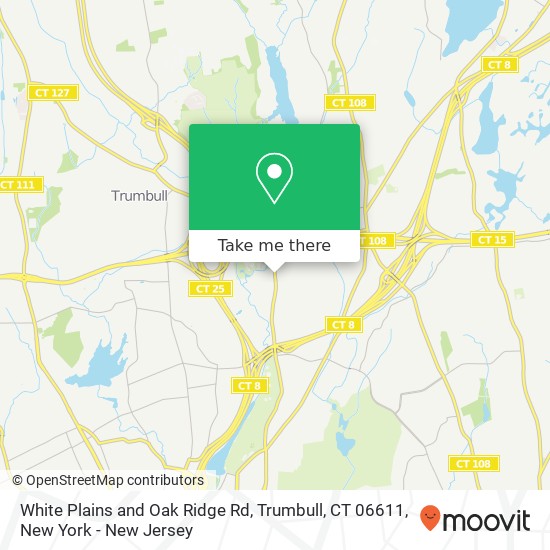 White Plains and Oak Ridge Rd, Trumbull, CT 06611 map