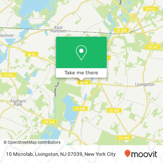 Mapa de 10 Microlab, Livingston, NJ 07039