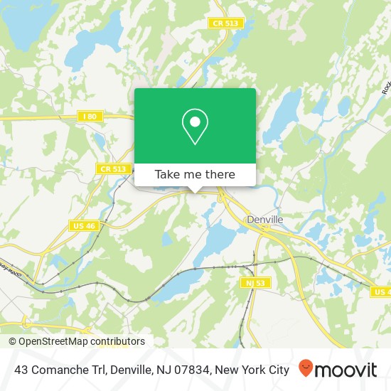 Mapa de 43 Comanche Trl, Denville, NJ 07834