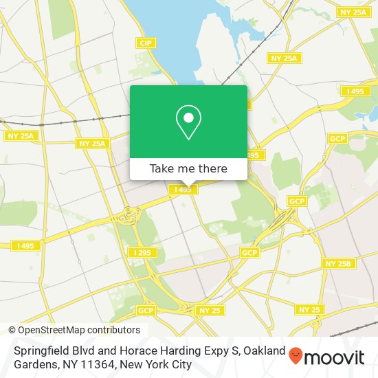 Springfield Blvd and Horace Harding Expy S, Oakland Gardens, NY 11364 map