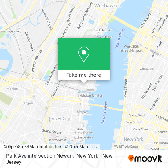 Mapa de Park Ave intersection Newark