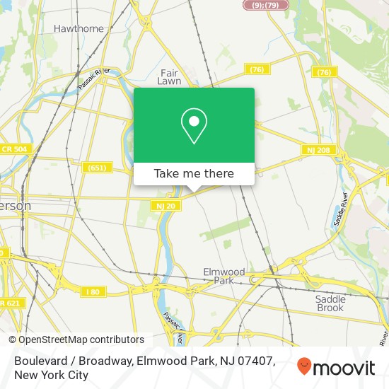 Boulevard / Broadway, Elmwood Park, NJ 07407 map