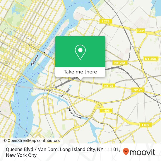Mapa de Queens Blvd / Van Dam, Long Island City, NY 11101