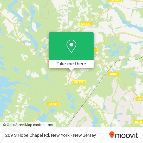 Mapa de 209 S Hope Chapel Rd, Jackson, NJ 08527