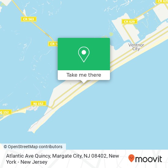 Mapa de Atlantic Ave Quincy, Margate City, NJ 08402