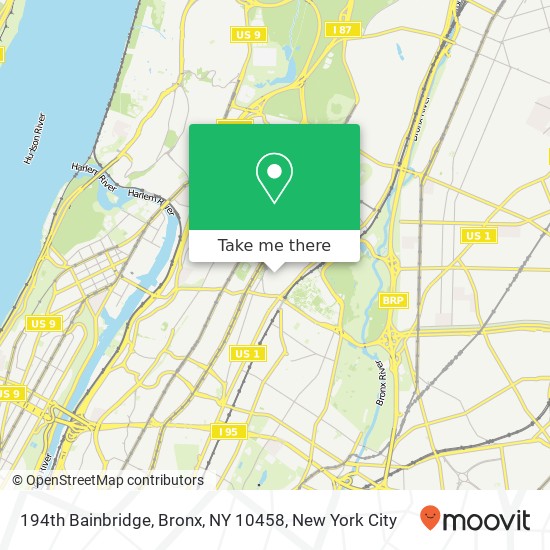 Mapa de 194th Bainbridge, Bronx, NY 10458