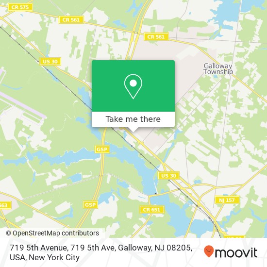 Mapa de 719 5th Avenue, 719 5th Ave, Galloway, NJ 08205, USA