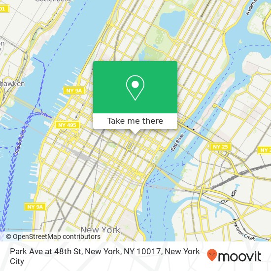 Park Ave at 48th St, New York, NY 10017 map