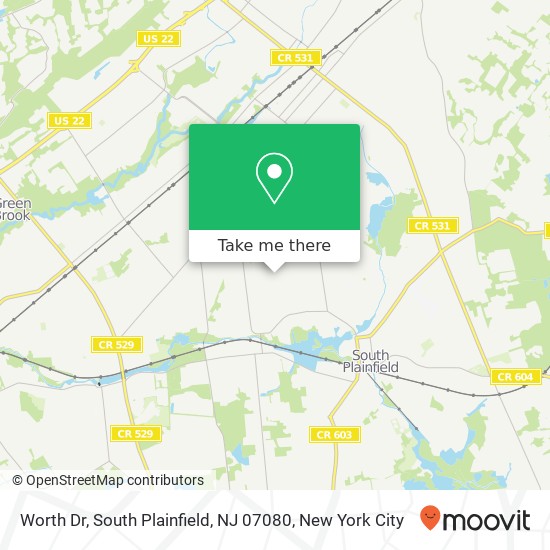 Mapa de Worth Dr, South Plainfield, NJ 07080