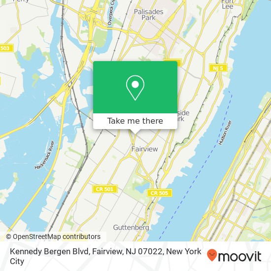 Kennedy Bergen Blvd, Fairview, NJ 07022 map