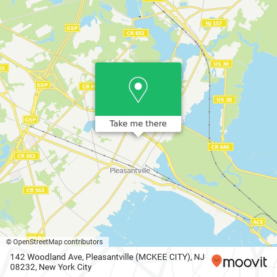 Mapa de 142 Woodland Ave, Pleasantville (MCKEE CITY), NJ 08232