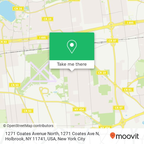 1271 Coates Avenue North, 1271 Coates Ave N, Holbrook, NY 11741, USA map