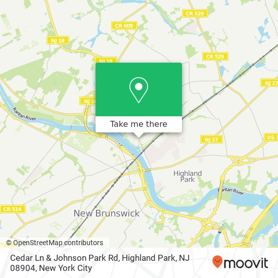 Cedar Ln & Johnson Park Rd, Highland Park, NJ 08904 map