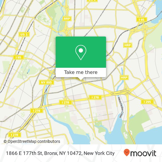 Mapa de 1866 E 177th St, Bronx, NY 10472