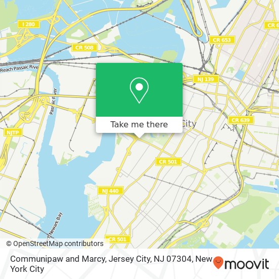 Mapa de Communipaw and Marcy, Jersey City, NJ 07304