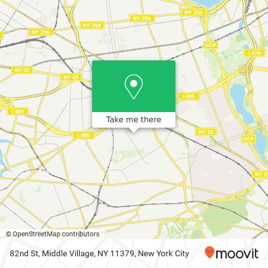 Mapa de 82nd St, Middle Village, NY 11379