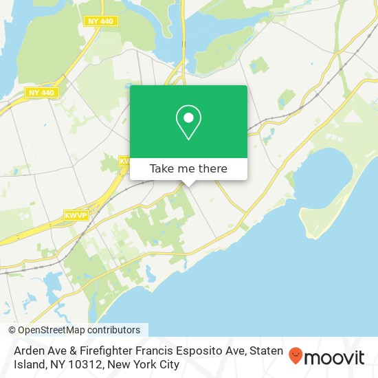 Arden Ave & Firefighter Francis Esposito Ave, Staten Island, NY 10312 map