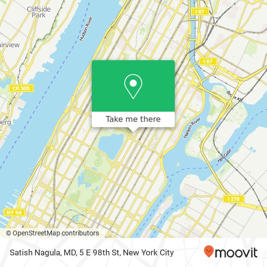 Mapa de Satish Nagula, MD, 5 E 98th St