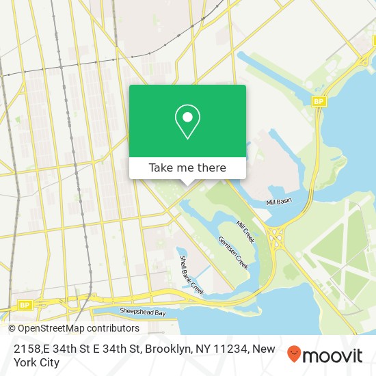 Mapa de 2158,E 34th St E 34th St, Brooklyn, NY 11234