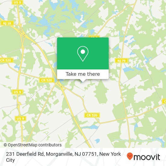 Mapa de 231 Deerfield Rd, Morganville, NJ 07751