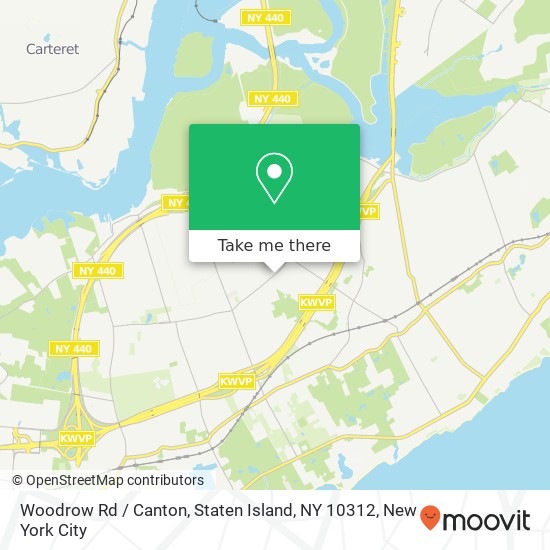 Mapa de Woodrow Rd / Canton, Staten Island, NY 10312