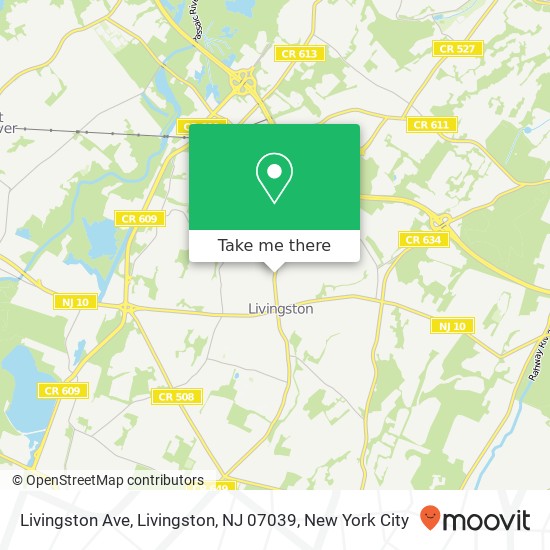 Mapa de Livingston Ave, Livingston, NJ 07039