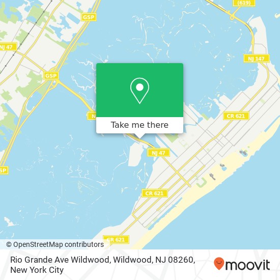 Mapa de Rio Grande Ave Wildwood, Wildwood, NJ 08260