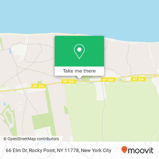 Mapa de 66 Elm Dr, Rocky Point, NY 11778