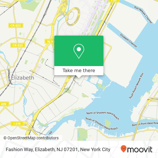 Mapa de Fashion Way, Elizabeth, NJ 07201