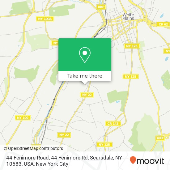 Mapa de 44 Fenimore Road, 44 Fenimore Rd, Scarsdale, NY 10583, USA