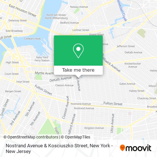 Nostrand Avenue & Kosciuszko Street map