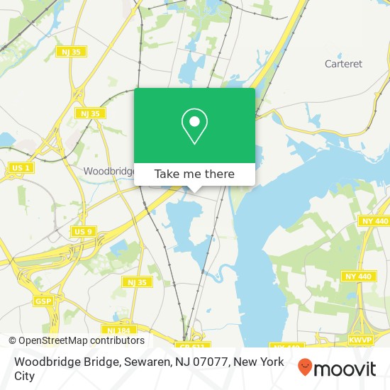 Mapa de Woodbridge Bridge, Sewaren, NJ 07077