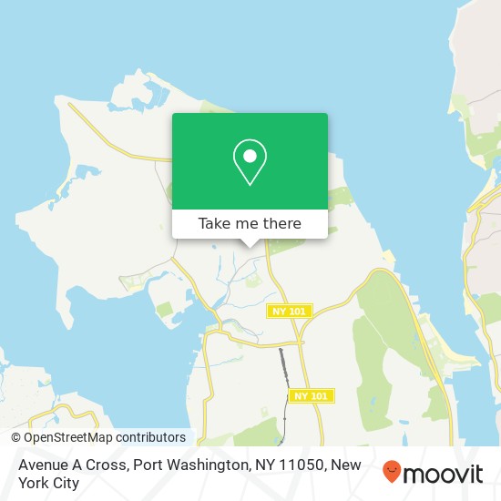 Mapa de Avenue A Cross, Port Washington, NY 11050