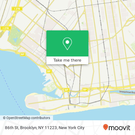 86th St, Brooklyn, NY 11223 map