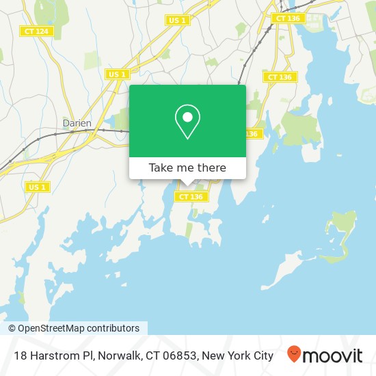 Mapa de 18 Harstrom Pl, Norwalk, CT 06853