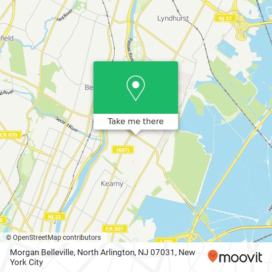 Morgan Belleville, North Arlington, NJ 07031 map