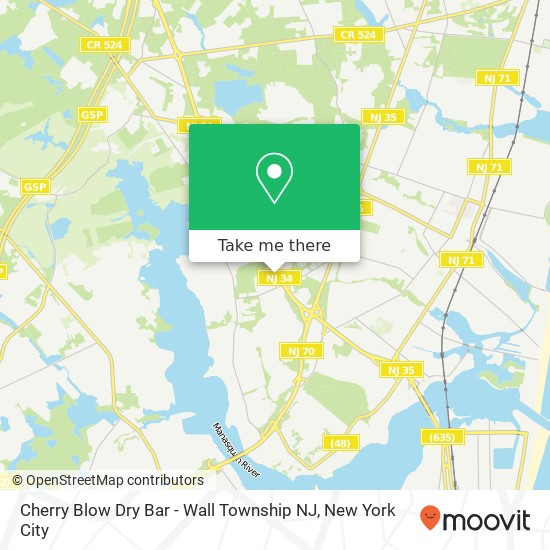 Cherry Blow Dry Bar - Wall Township NJ map