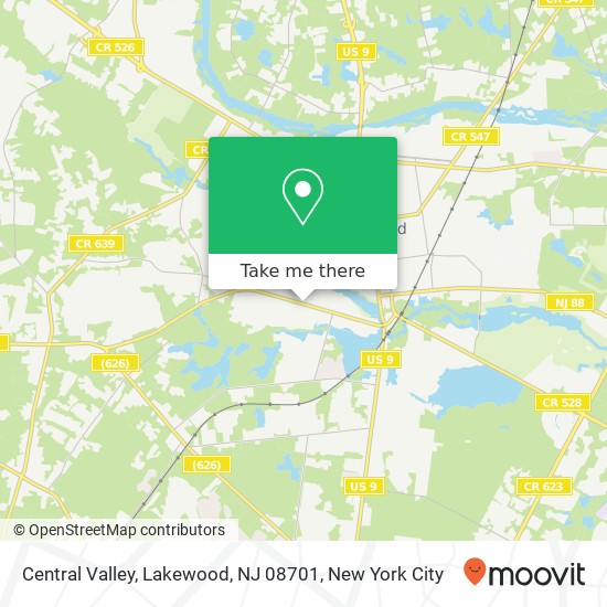 Mapa de Central Valley, Lakewood, NJ 08701